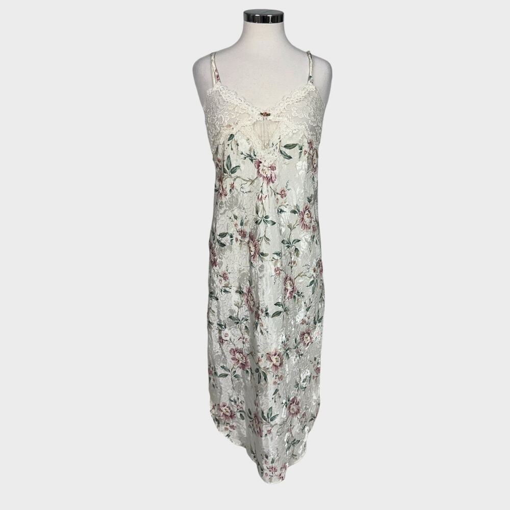 Vintage California Dynasty Medium 100% Polyester Floral Nightgown and Robe Set - Picture 4 of 16